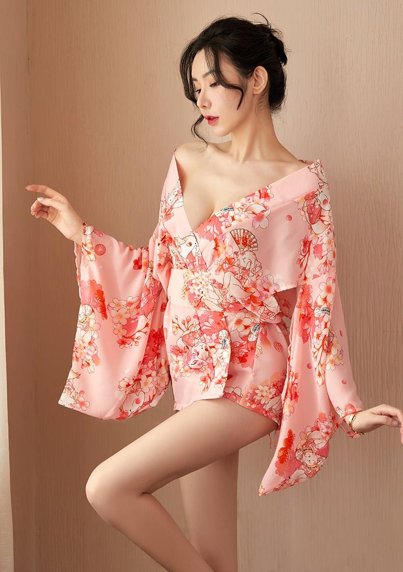 japanese sexy sakura kimono