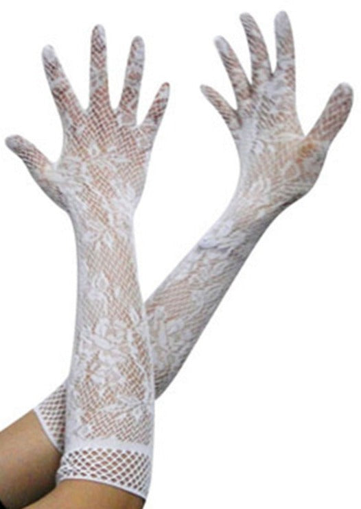 elegant elbow length lace gloves - 1